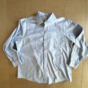 Brooks Brothers Men's Regent Cotton Shirt-Blue/white-17.5 (XL)